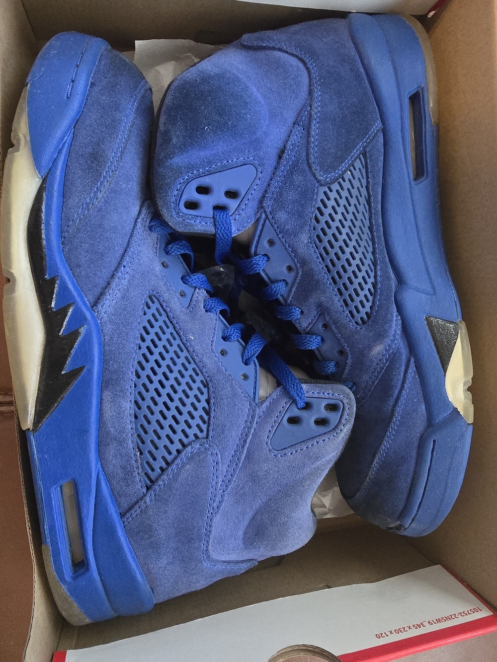 11 Men Jordan Men’s Royal Blue Suede High-Top Sneakers